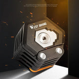 Foldable West Biking urban bike lock, anti-theft compact design, black and silver.