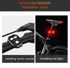 Bicycle handlebar console and rear tail light installation for TrekGlow safety gear