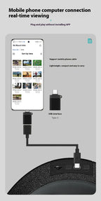 USB Type-C device connected to a smartphone for real-time viewing, TrekGlow urban mobility accessory