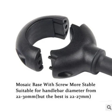 Black handlebar mount for TrekGlow urban micro-mobility gear, fits 22-30mm diameter bars