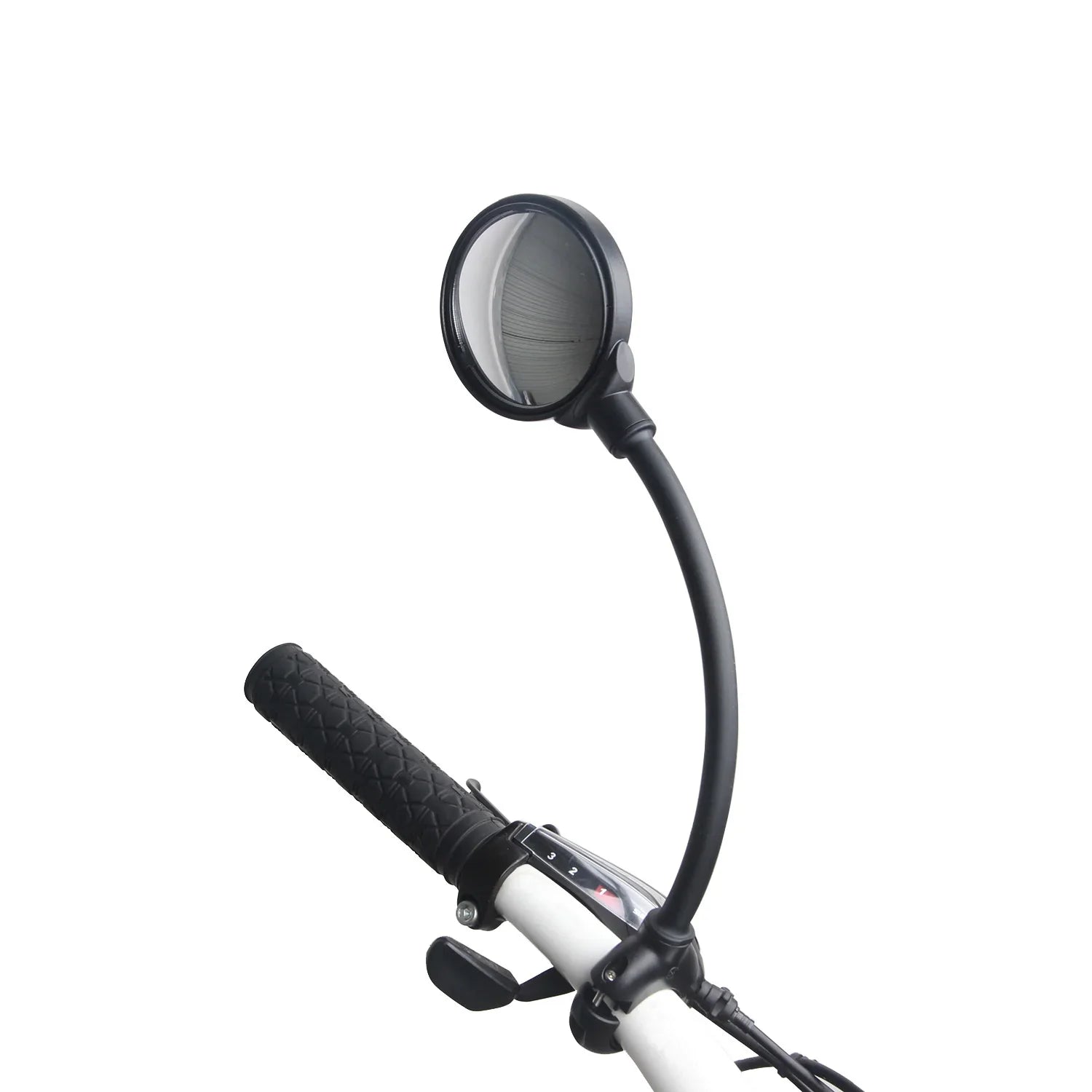 Bicycle handlebar with TrekGlow rearview mirror, ergonomic grip, smart urban safety gear
