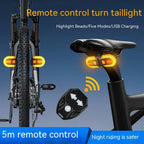 Bicycle with TrekGlow smart remote control turn signal taillights for safer night riding